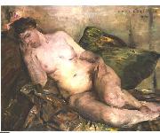 Lovis Corinth Reclining nude painting